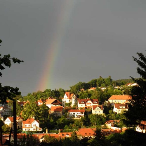 followed by a rainbow