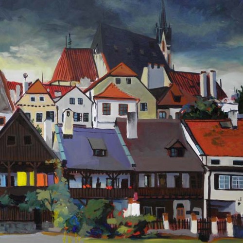 Morning Town (20x20")