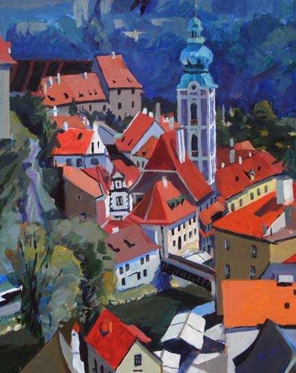 View of Town and Vltava (16x20")