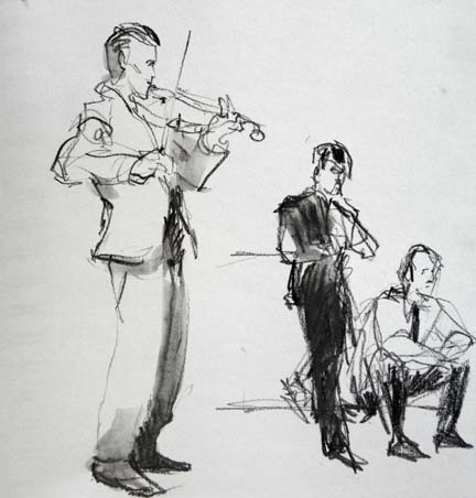drawing - musicians