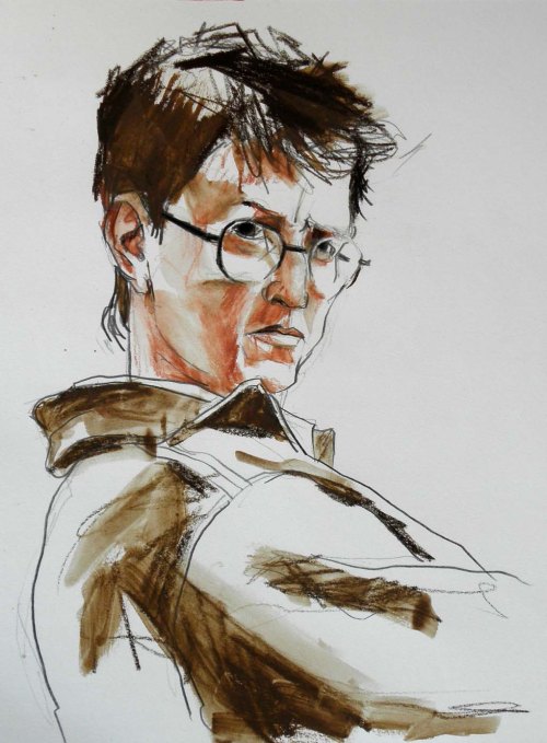 large drawing self-portrait