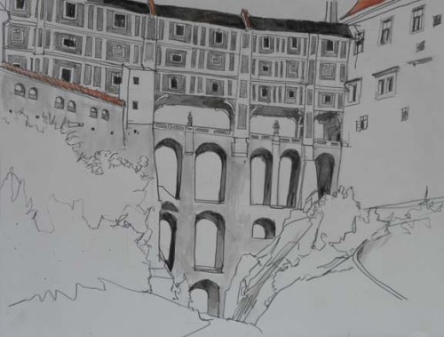 large drawing castle bridge